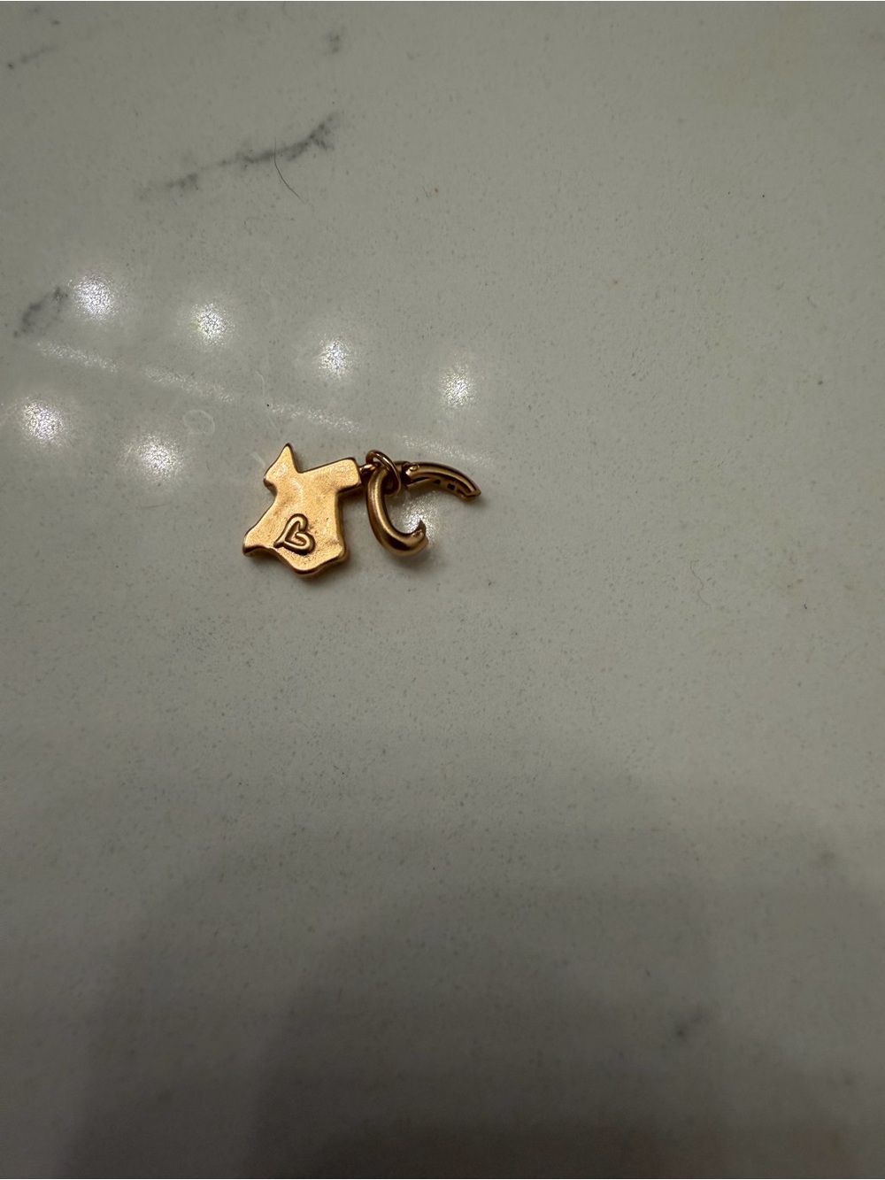 Kendra Scott Rose Gold Texas Charm Pendant with Heart Accent